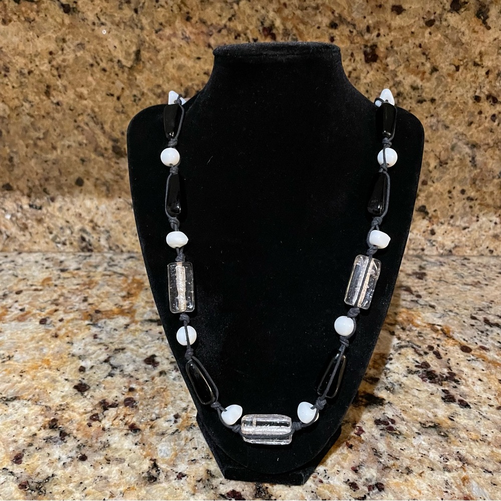 Elegant Black and White Necklace